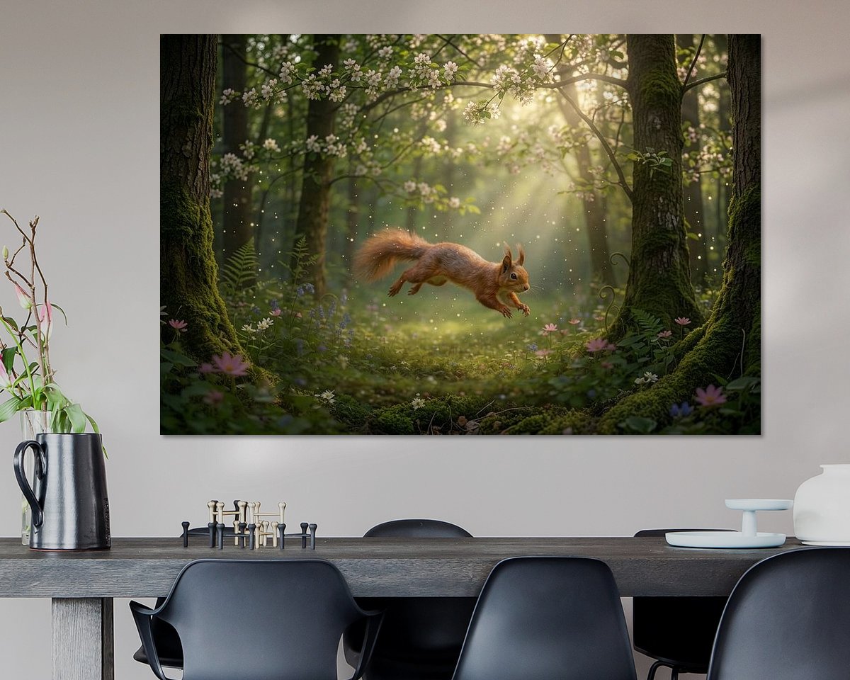 Voorbeeld van het werk in een kamer