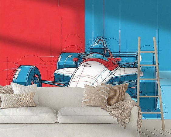 Voorbeeld van het werk in een kamer