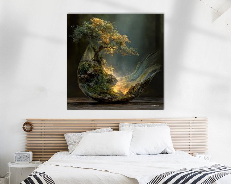 Voorbeeld van het werk in een kamer