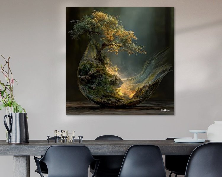 Voorbeeld van het werk in een kamer