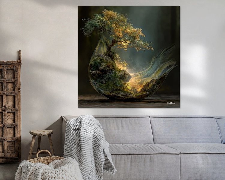 Voorbeeld van het werk in een kamer