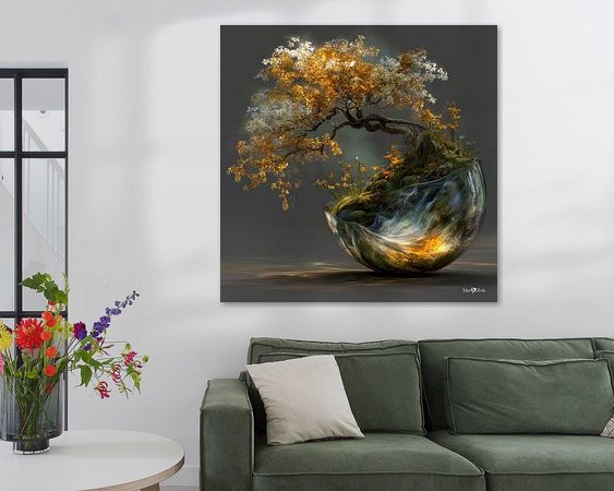 Voorbeeld van het werk in een kamer