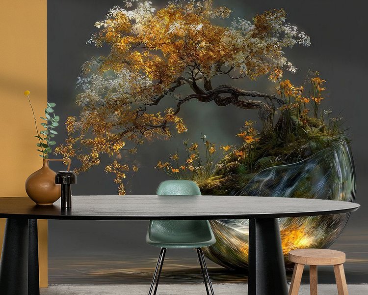 Voorbeeld van het werk in een kamer