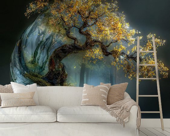 Voorbeeld van het werk in een kamer