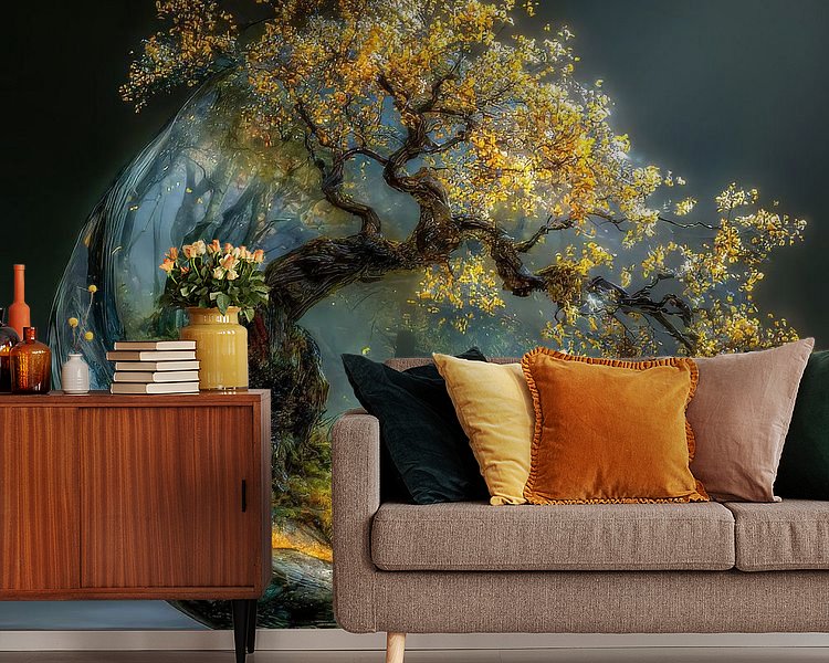 Voorbeeld van het werk in een kamer