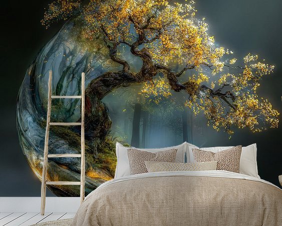 Voorbeeld van het werk in een kamer