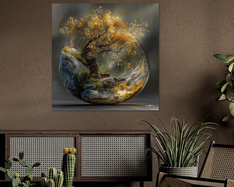 Voorbeeld van het werk in een kamer