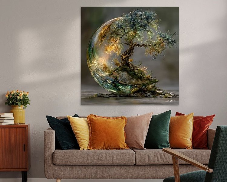 Voorbeeld van het werk in een kamer