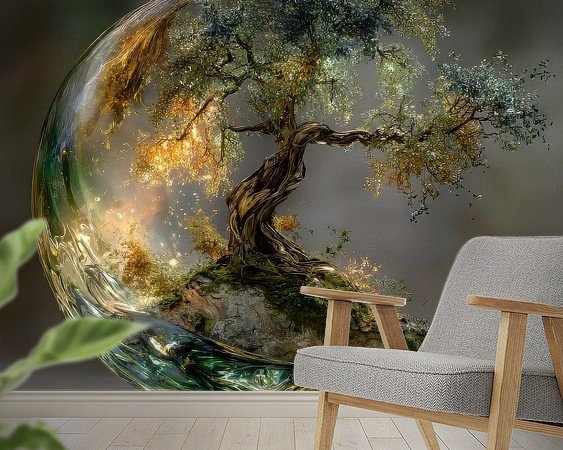 Voorbeeld van het werk in een kamer