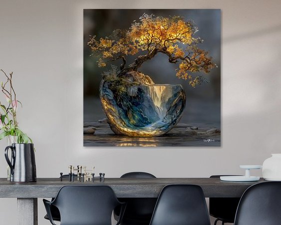 Voorbeeld van het werk in een kamer