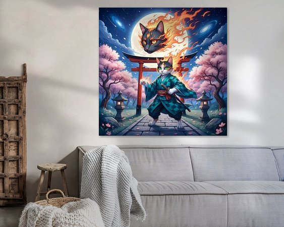 Voorbeeld van het werk in een kamer