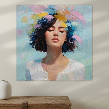 Glowing Jellyfish Halo Woman Dream Portrait by Aden Pink Studio