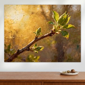 Lente tak in gouden licht