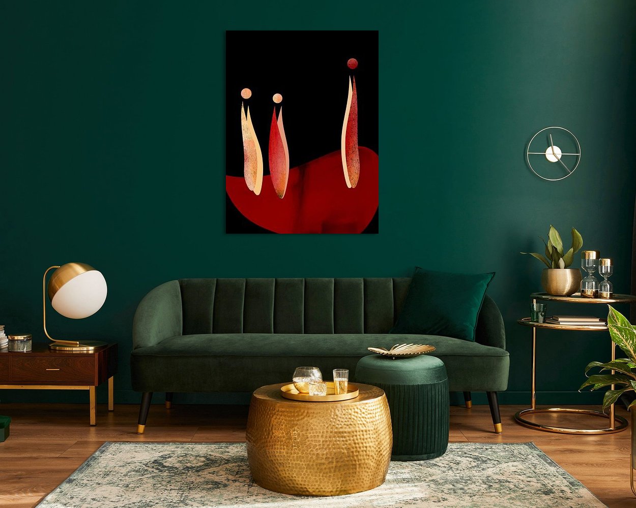 Voorbeeld van het werk in een kamer