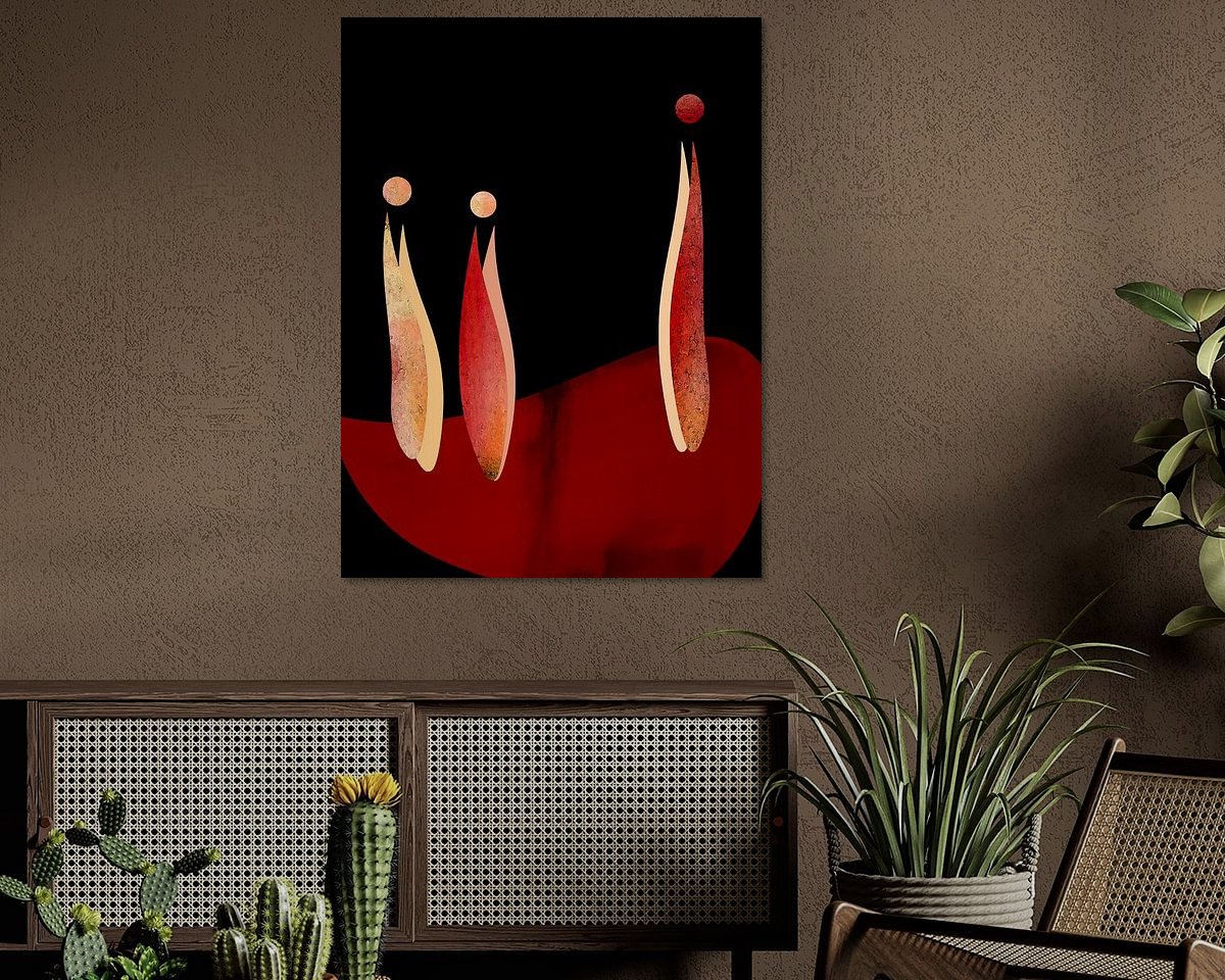Voorbeeld van het werk in een kamer