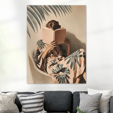 Woman reading a book by IamHome Studio