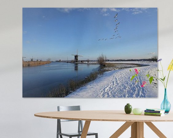 Voorbeeld van het werk in een kamer