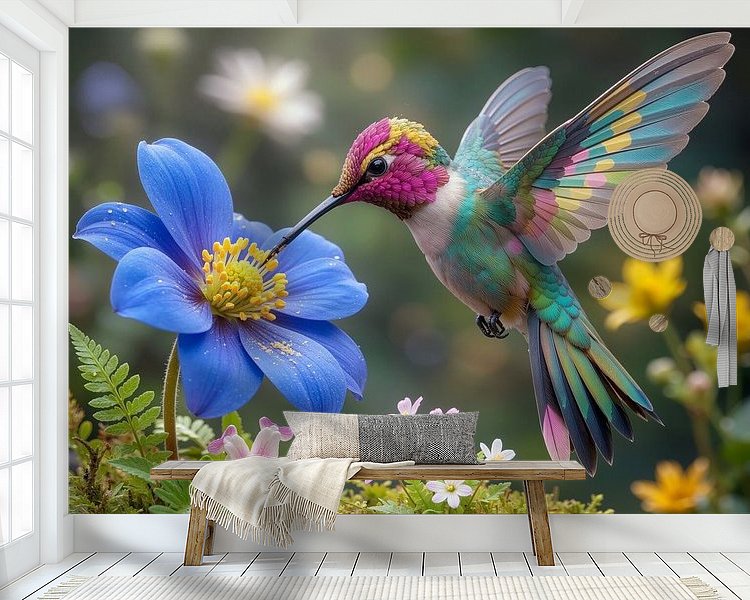 Voorbeeld van het werk in een kamer