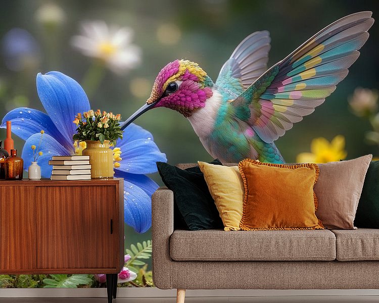 Voorbeeld van het werk in een kamer