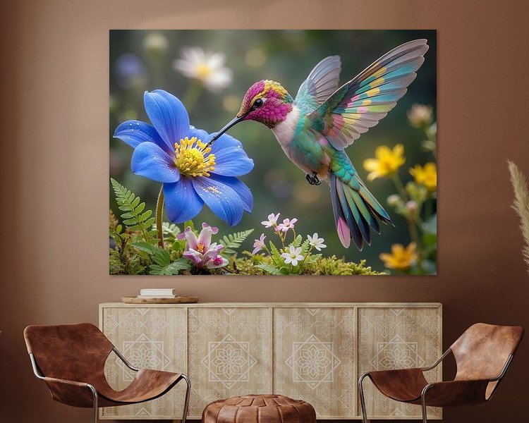 Voorbeeld van het werk in een kamer