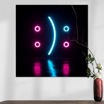 Zwei Geschichten in Neonrosa und Cyan von BS