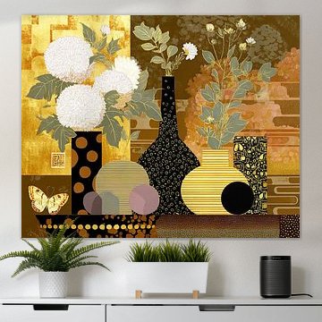 White Flower Vases by Eye catching paintings