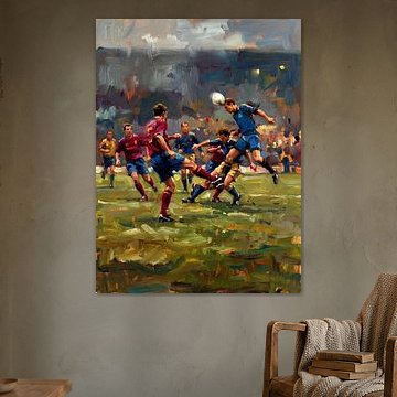 Vibrant Soccer Match Action Painting