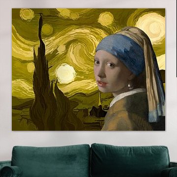 Das Mädchen mit der Perle  und die Sternennacht von Digital Art Studio