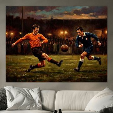 Gemälde zum Fußballspiel Niederlande gegen Frankreich“