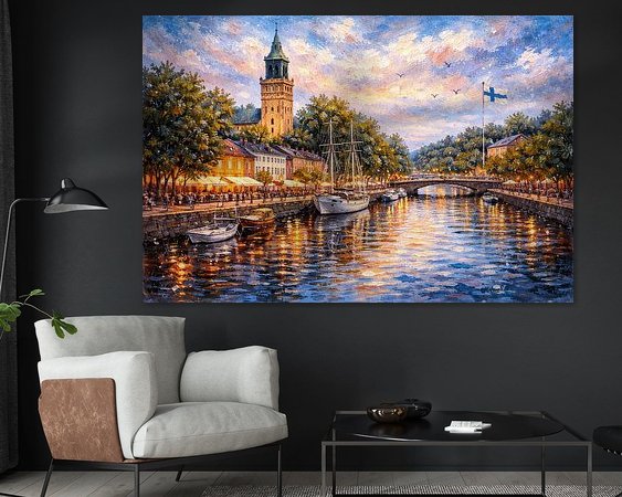 Voorbeeld van het werk in een kamer