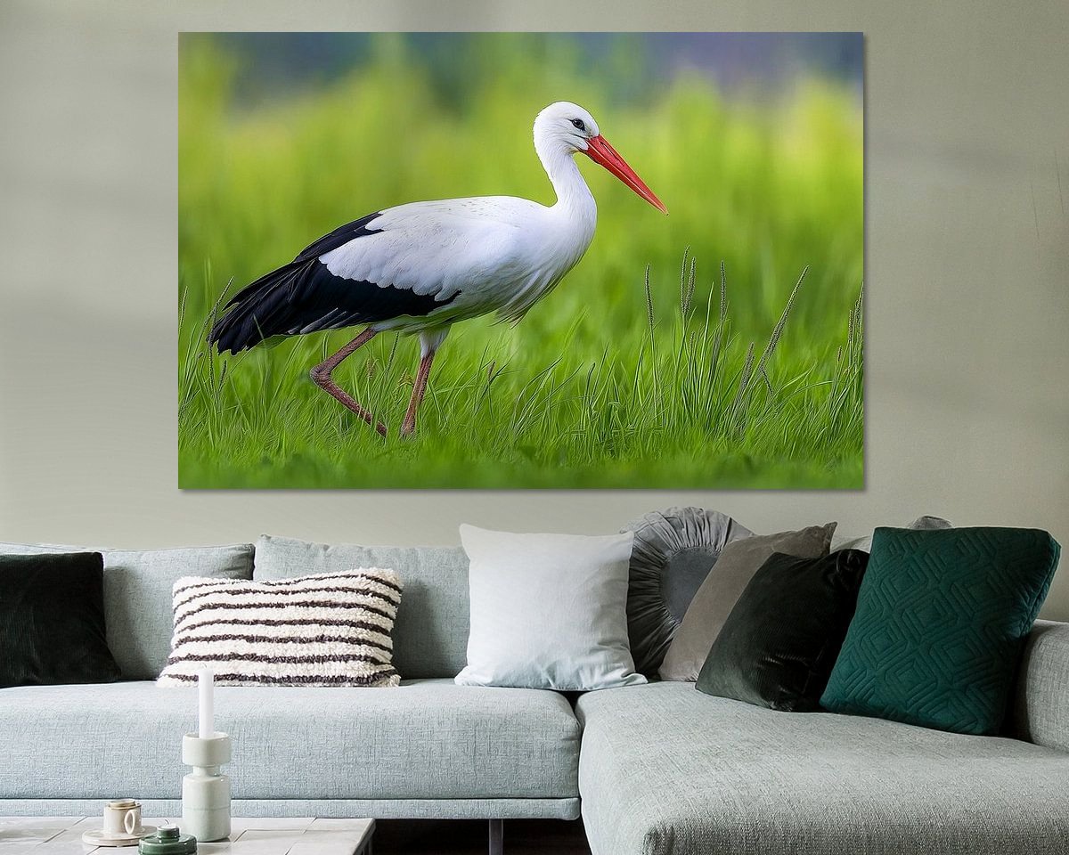 Voorbeeld van het werk in een kamer