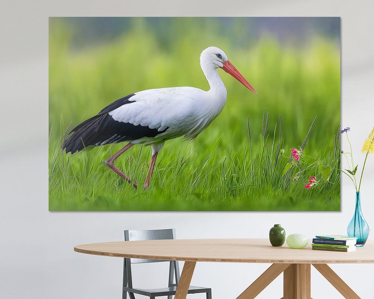 Voorbeeld van het werk in een kamer