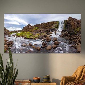 Panorama of Öxarárfoss, Iceland by Adelheid Smitt