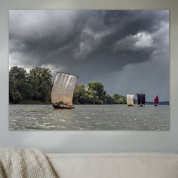 Die Schifffahrt auf der Loire. Gewitter auf der Loire
