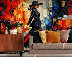 Voorbeeld van het werk in een kamer