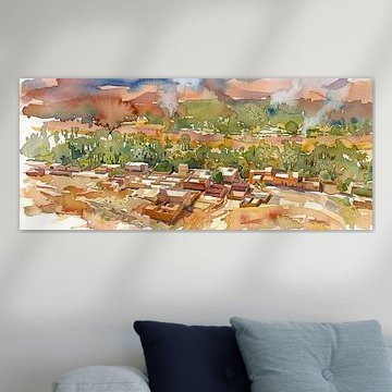 Panorama d'une oasis marocaine sur Frank Heinz