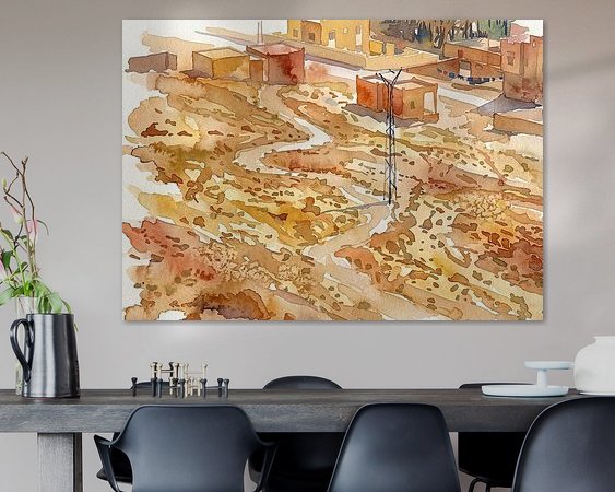 Voorbeeld van het werk in een kamer