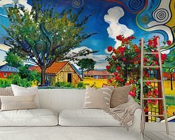 Voorbeeld van het werk in een kamer