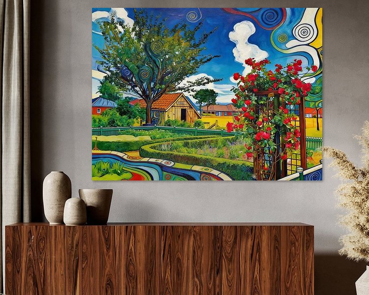 Voorbeeld van het werk in een kamer