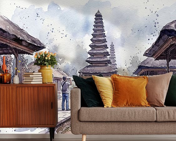 Voorbeeld van het werk in een kamer