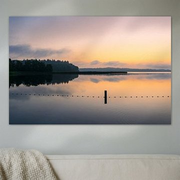 A bathing spot in Seedorf on Lake Schaal at sunrise