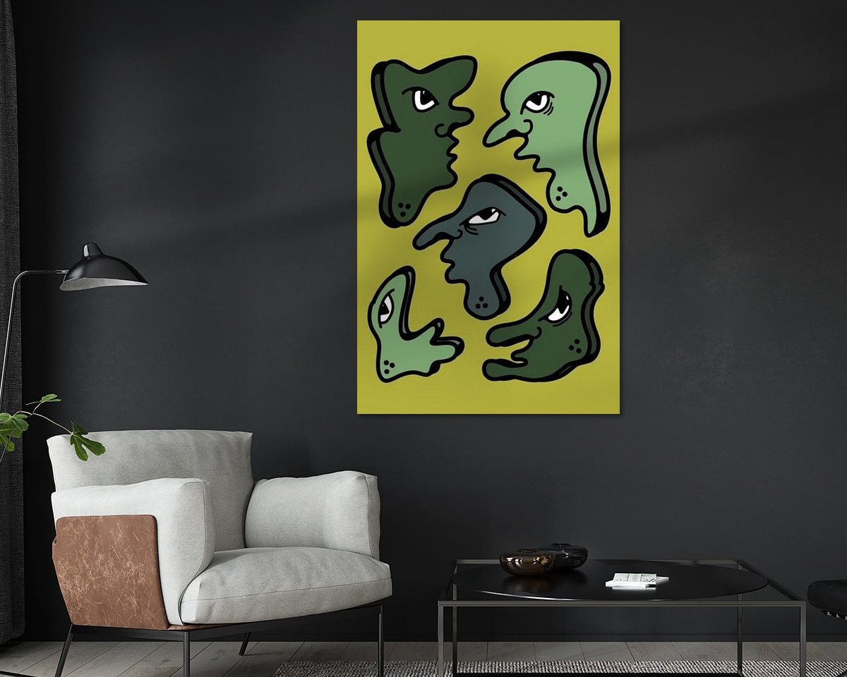 Voorbeeld van het werk in een kamer