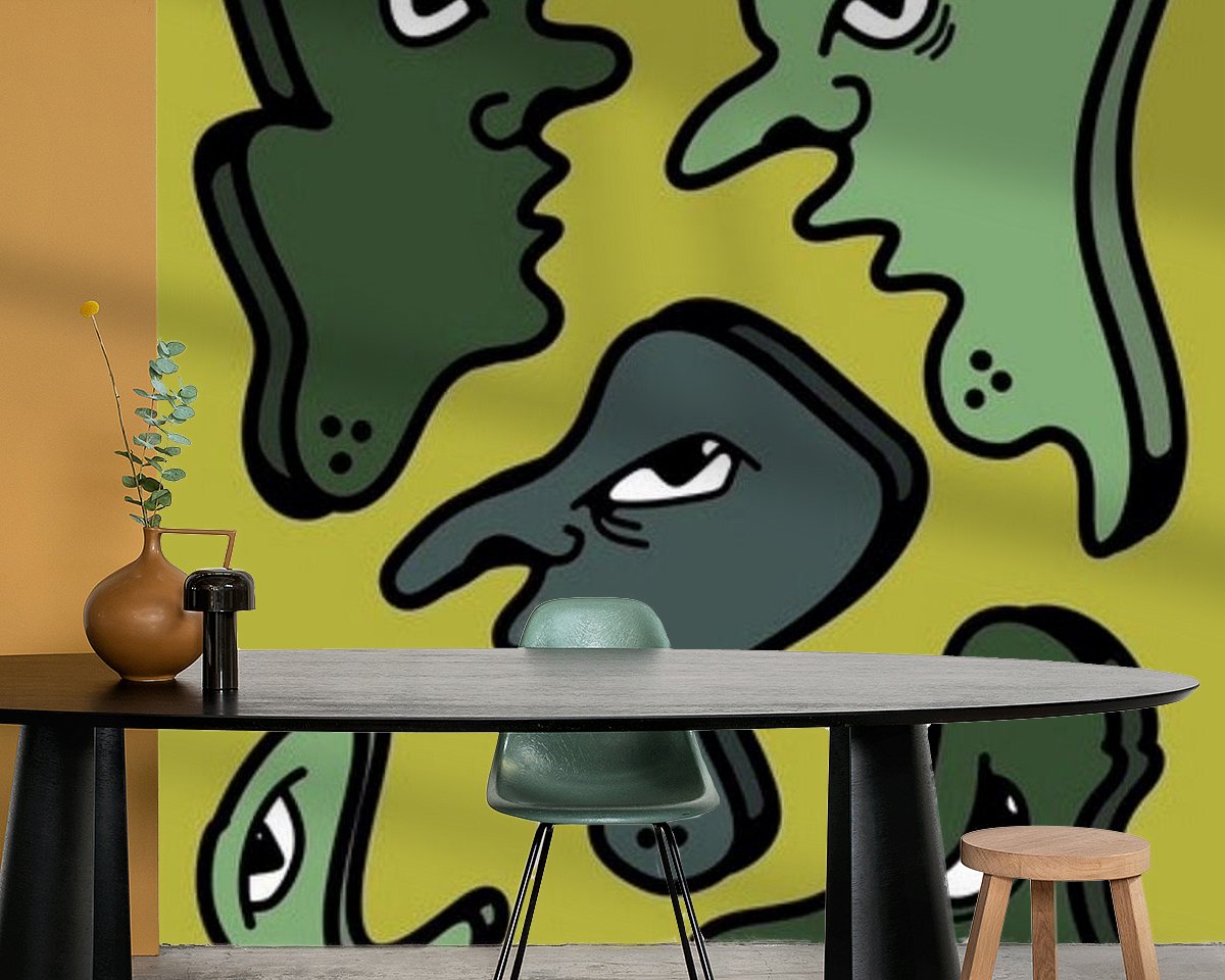 Voorbeeld van het werk in een kamer