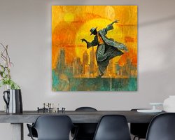 Voorbeeld van het werk in een kamer