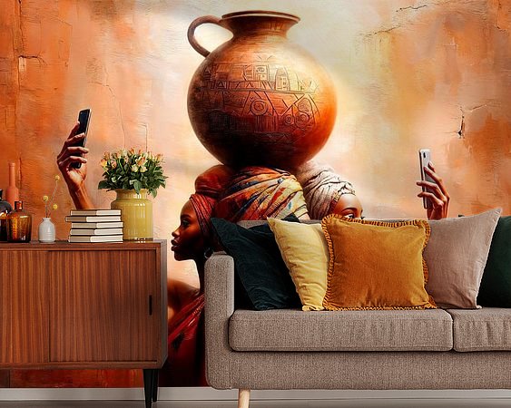 Voorbeeld van het werk in een kamer