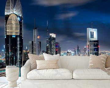 Dubai Skyline van Martijn Kort