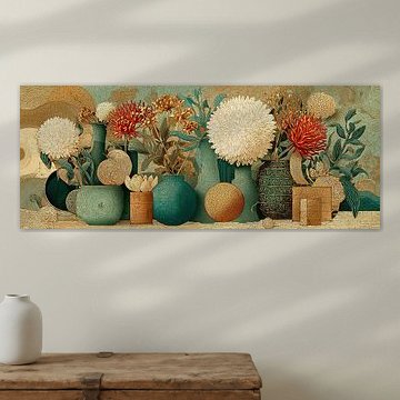 Moderne Blumen und einzigartige Vasen von Blickfänger Gemälde