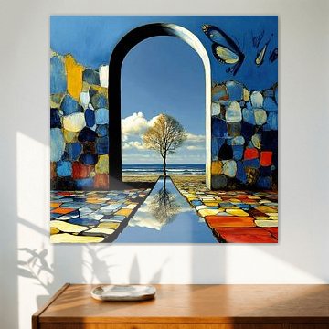 Durch das Tor | Surrealistische Landschaft