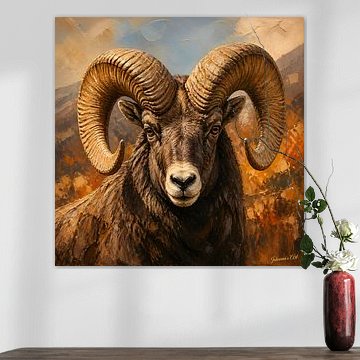 Wildtiere – Ungezähmte Anmut – Dickhornschaf 3 von Johannas Art Creations