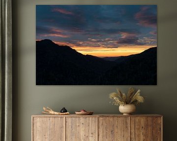 Zonsondergang Great Smoky Mountains van Johan van Venrooy